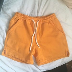 mustard yellow shorts from urban outfitters